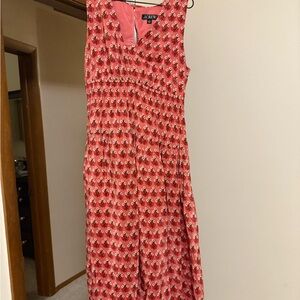 J. Crew Red Floral Midi Dress NWOT